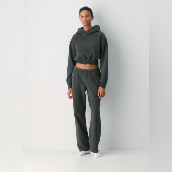 TNA Tops - TNA CozyAF Cropped Hoodie  in Olive Green